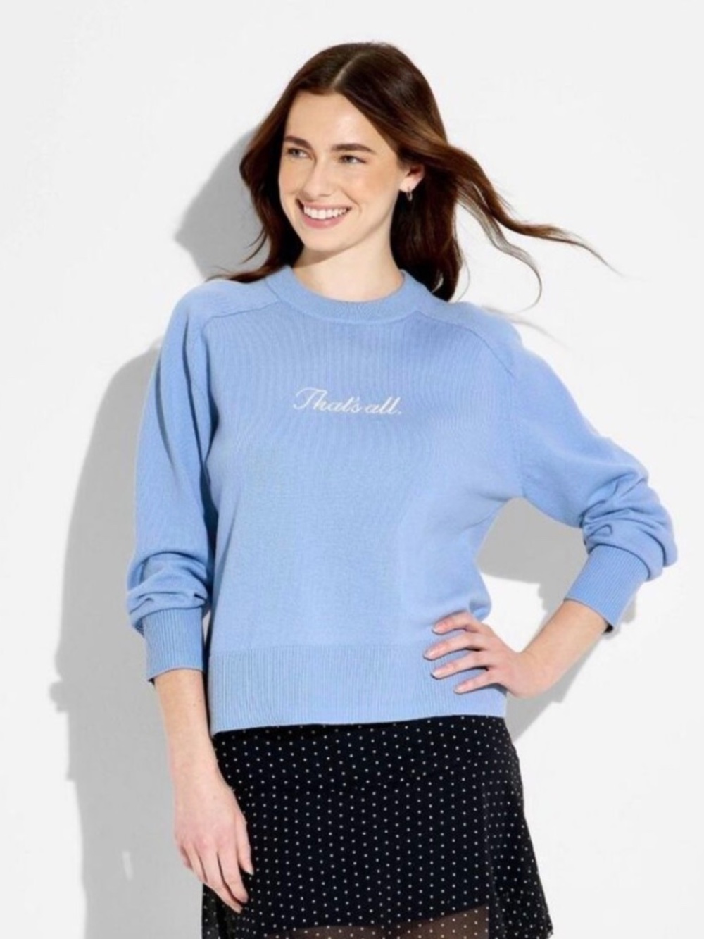 The Devil Wears Prada Thats All Light Cerulean Blue Knit Sweater Large NWT⁠